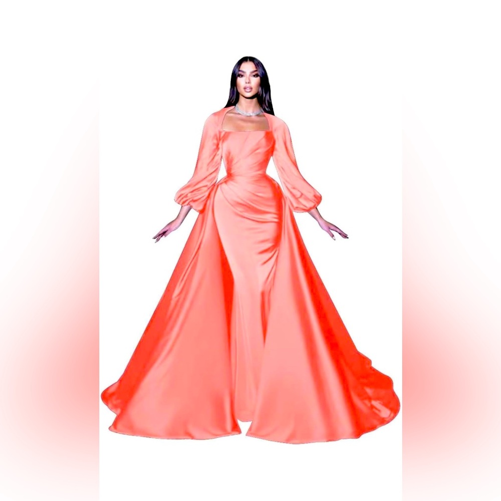 NWT Coral Satin Formal Gown